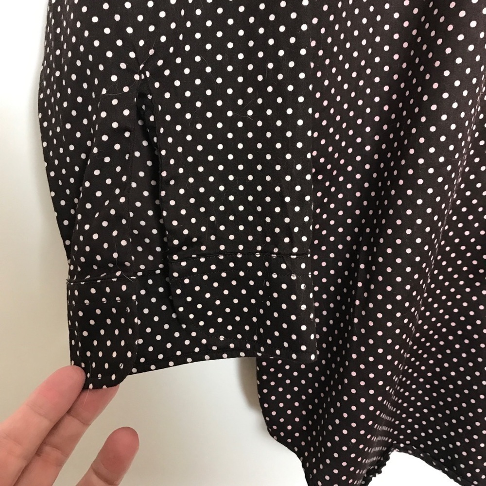 Lauren Ralph Lauren brown/pink polka dot shirt - Picture 4 of 8